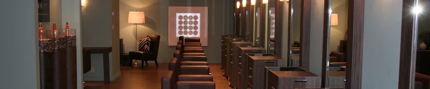 Inside The Hair Solution salon in Hanover: styling stations and mirrors